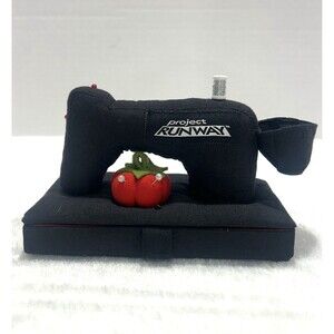 Project Runway Mini Fabric Sewing Machine Fashion Unique Pin Cushion -Sewing Box